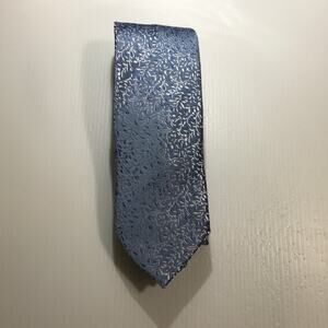 Bergamo New York Hand Made Blue Sliver Classic Mens Necktie 58”